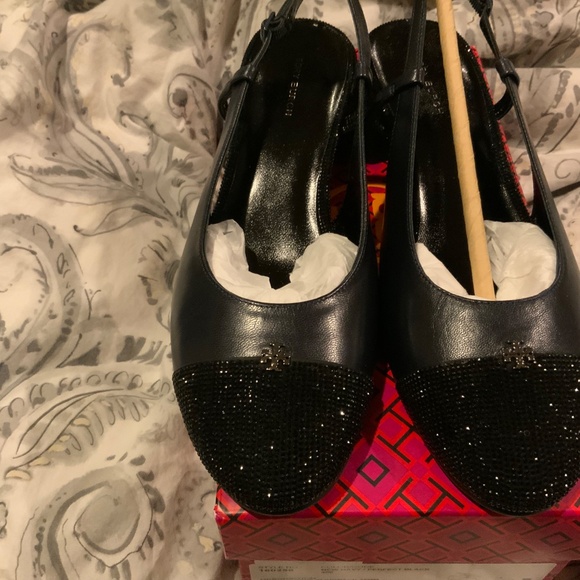 Tory  Burch Cap Toe pave Sling Back 45mm heels,BNIB,MSRP$298 I - Picture 8 of 10